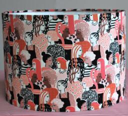 Handmade Strong Women Lampshade Alexander Henry Novelty Fabric - thumbnail 1
