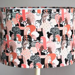 Handmade Strong Women Lampshade Alexander Henry Novelty Fabric - thumbnail 2