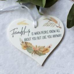 Pampas & Dried Foliage Friendship Heart Wall Hanging - Keepsake Decoration Gift For Friends - thumbnail 3
