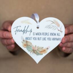 Pampas & Dried Foliage Friendship Heart Wall Hanging - Keepsake Decoration Gift For Friends - thumbnail 4