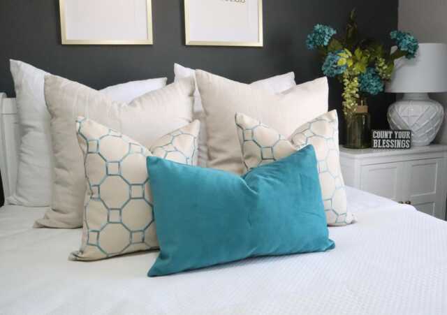 Turquoise Velvet Suede Pillow Cover 12x20 18x18 - image 1