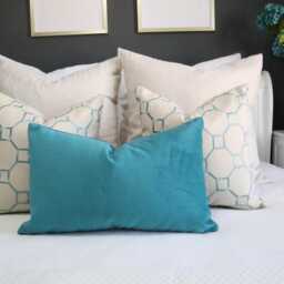 Turquoise Velvet Suede Pillow Cover 12x20 18x18 - thumbnail 3