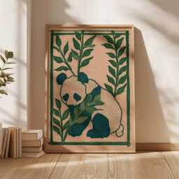Panda Botanical Poster, Bamboo Wall Art, Wildlife Nature Print, Paper - thumbnail 4