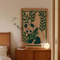 Panda Botanical Poster, Bamboo Wall Art, Wildlife Nature Print, Paper - thumbnail 3
