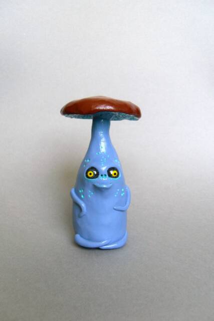 Polymer Clay Mushroom Figurine Spooky Halloween Decor - image 1