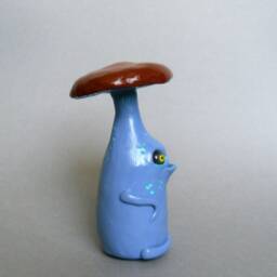 Polymer Clay Mushroom Figurine Spooky Halloween Decor - thumbnail 4