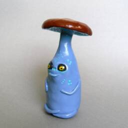Polymer Clay Mushroom Figurine Spooky Halloween Decor - thumbnail 3