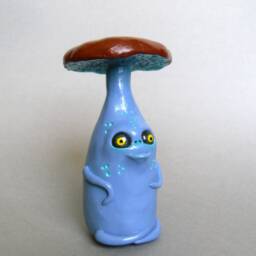 Polymer Clay Mushroom Figurine Spooky Halloween Decor - thumbnail 2