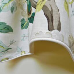 Osanna-Cypress By Charlotte Moss Floral Pattern Window Valance Corded Lined Rod Pocket Scalloped Made To Order - thumbnail 3