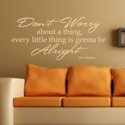 Bob Marley Wall Decal Vinyl Don't Worry Quote Living Room Bedroom Decor - Wd0035 - thumbnail 1
