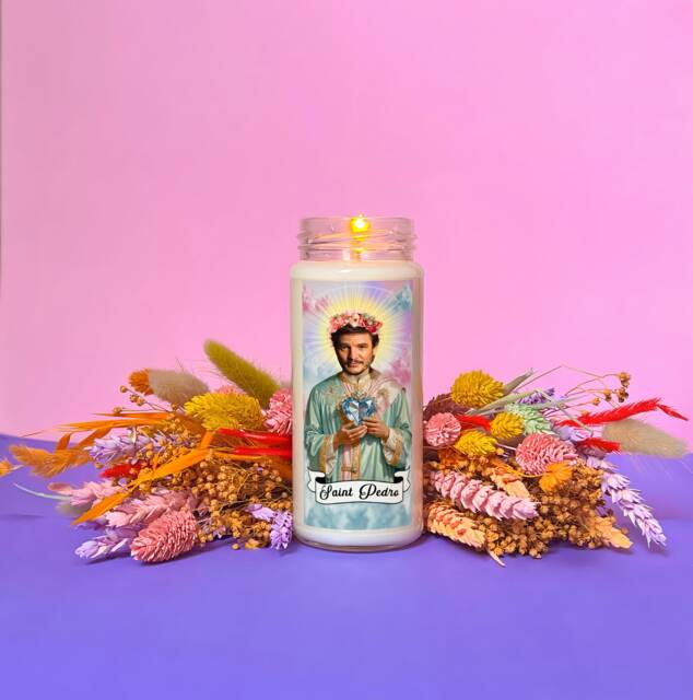 Saint Pedro Pascal Prayer Candle 8Oz Soy Wax Novelty Gift - image 1