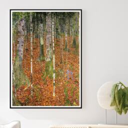 Gustav Klimt Poster, Farmhouse With Birch Trees, Wall Art Decor, Nouveau, Home Interior Design, Modern Art, Gift Idea, Print - thumbnail 2