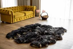 On Sale Sexto Sheepskin Rug - Long Rug Shaggy Chair Cover Area Black Carpet - thumbnail 1