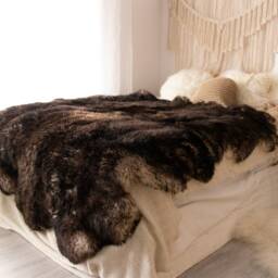 On Sale Sexto Sheepskin Rug - Long Rug Shaggy Chair Cover Area Black Carpet - thumbnail 2