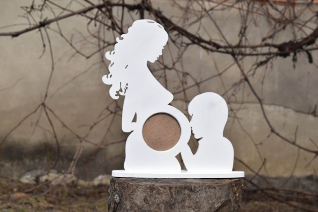 First Photo Ultrasound Sonogram Wood Picture Frame Silhouette Baby Expectant Mother Photo Display Gender Reveal Frame Shower - image 1