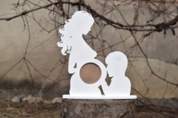 First Photo Ultrasound Sonogram Wood Picture Frame Silhouette Baby Expectant Mother Photo Display Gender Reveal Frame Shower - thumbnail 1