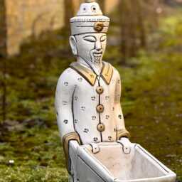 Industrious Chinese Man Sculpture Concrete Figurine Outdoor Soldier Statue Zen Garden Ornament Flower Pot Decoration Lover Gift - thumbnail 4