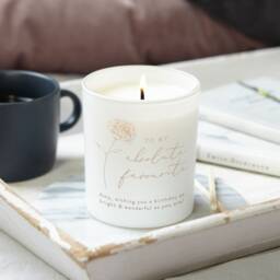 Personalised Etched Candle Gift Floral Soy Wax For Friend