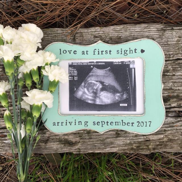 Personalized Sonogram Picture Frame Pregnancy Announcement Gift - image 1
