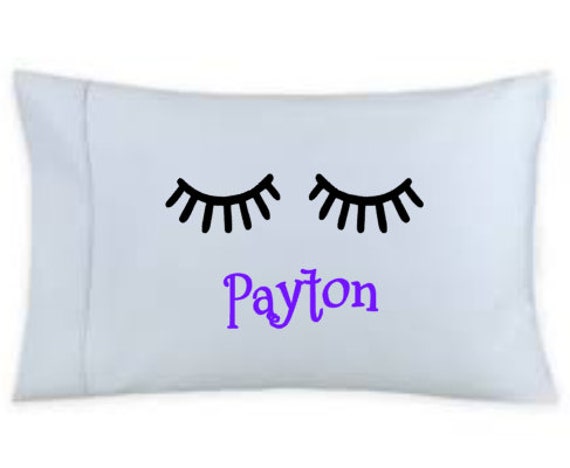 Beauty Sleep- Closed Eyes With Lashes - Personalized Pillow Case Many Color Option Available Upon Request - image 1