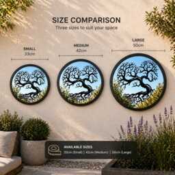 Heart Shaped Tree Garden Mirror, Outdoor Acrylic Wall Art, Of Life Decor - thumbnail 4