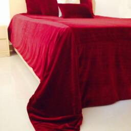 Christmas Bedding, Luxury Dark Red Bedspread, Couture Luxe Velvet Bed Linen, Available in Multiple Sizes, Shams Also - thumbnail 3