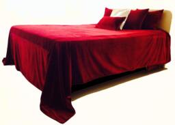 Christmas Bedding, Luxury Dark Red Bedspread, Couture Luxe Velvet Bed Linen, Available in Multiple Sizes, Shams Also