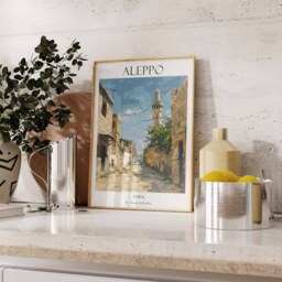 Aleppo Print, Travel Poster, Syria Islamic Decor, Gift For Muslim, Wall Art, Syrian Poster - thumbnail 2