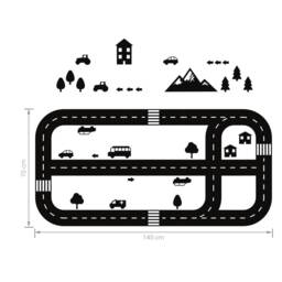 Floor Sticker Race Track Car, Kids Wall Art, Nursery Decor, Playroom Track Decal, Childrens Room - thumbnail 2