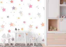 Pastel Star Wall Decals Kids Nursery & Bedroom Decor - thumbnail 1