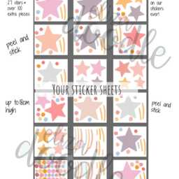 Pastel Star Wall Decals Kids Nursery & Bedroom Decor - thumbnail 4