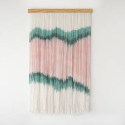 Dip Dye Fiber Art, Textile Wall Hanging, Modern Tapestry, Contemporary Home Decor, Unique Art - thumbnail 2