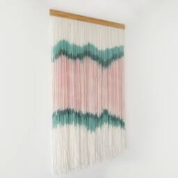 Dip Dye Fiber Art, Textile Wall Hanging, Modern Tapestry, Contemporary Home Decor, Unique Art - thumbnail 3