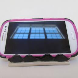 Business Card Holder Cell Phone Stand Mustache Handmade Pottery - thumbnail 2