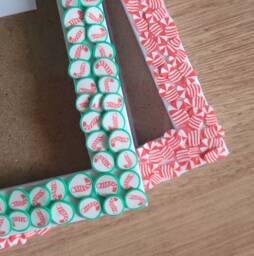 Candy Cane Clay Slices Photo Frame 4 X 6 Inches