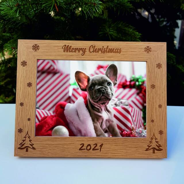 Merry Christmas 2025 Photo Frame Personalised With Any Text Family Friends Parents Couples Gift Keepsake