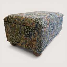 Large Long Storage Ottoman Box William Morris Tapestry Woodland Hares - thumbnail 2