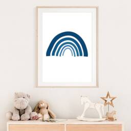 Blue Rainbow Print, Boys Nursery Prints, Wall Art, Bedroom Weather Playroom Art - thumbnail 2