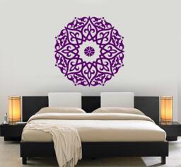 Wall Vinyl Decal Mandala Pattern Symbol Of Universe Cosmos Indian Religious Spiritual Modern Home Decor - #1176Dz - thumbnail 1