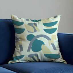 Modern Abstract Cushion Cover, Teal Throw Pillow Case, Geometric Art Print Decor, Mid Century Style Sofa Accent, Scandinavian Interiors - thumbnail 2