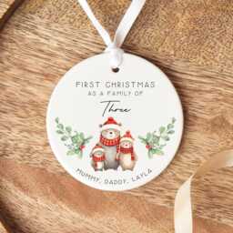 Family Christmas Ornament Personalised - First As A Family Of Three 2025 - thumbnail 3