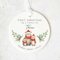 Family Christmas Ornament Personalised - First As A Family Of Three 2025 - thumbnail 2