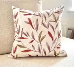 Langley Leaf Rosehip Cushion, Embroidered John Lewis Fabric With A Zip Fastening 16 - thumbnail 1