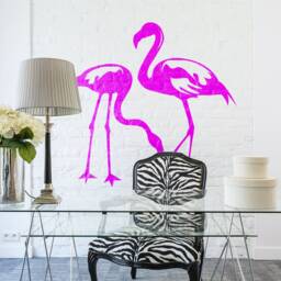 Flamingo Decal Pink Sticker - Tropical Art Cute Wall Decor Vinyl Stickers Animal Funny Bird Home Deco Die Cut Nursery Silhouette Flamingos - thumbnail 4