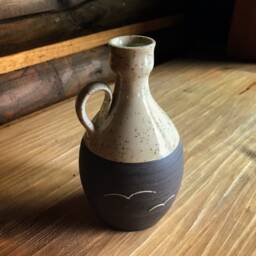 Handmade Vase Sand, Wheel Thrown, Sea Gulls, Stoneware, Ceramic Vase, Bottle Neck Beige, Spottet Clay, High Fire, Art - thumbnail 2