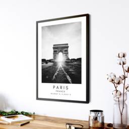 Paris Print Eiffel Tower Black & White Photography, France Wall Art - thumbnail 3