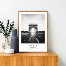 Paris Print Eiffel Tower Black & White Photography, France Wall Art - thumbnail 2