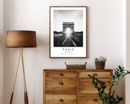 Paris Print Eiffel Tower Black & White Photography, France Wall Art - thumbnail 1