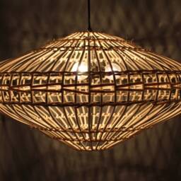 Rattan Pendant Light, Woven Basket Lighting, Boho Chandelier - thumbnail 3
