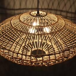Rattan Pendant Light, Woven Basket Lighting, Boho Chandelier - thumbnail 2